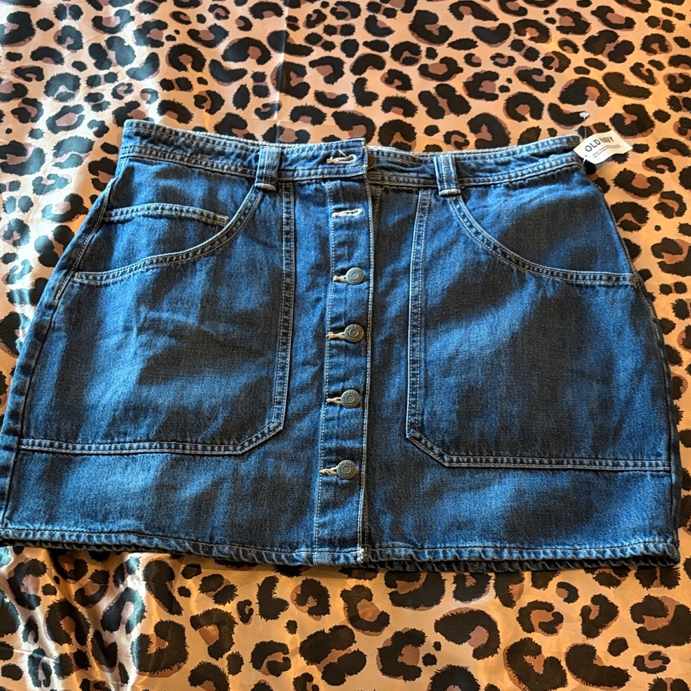 Old Navy Dark Blue Denim Mini Skirt